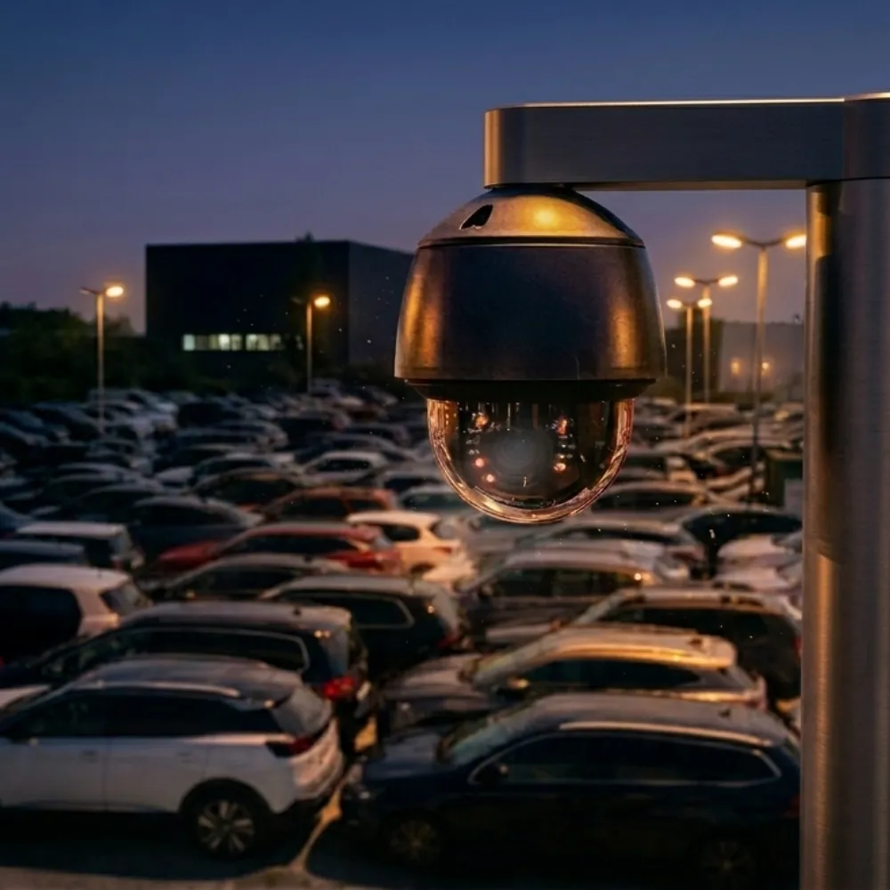 Caméra sécurité parking aéroport Nantes aéropark